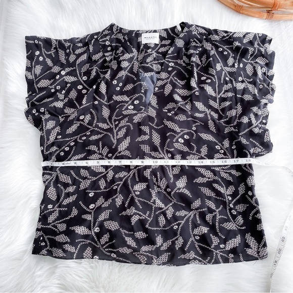 Isabel Marant Étoile Delocia Floral Blouse in Black V-neck Flutter Sleeves - Picture 15 of 16